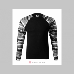 Pánske tričko (nie mikina!!)  s dlhými rukávmi vo farbe " metro " čiernobiely maskáč gramáž 160 g/m2  materiál  100%bavlna